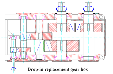 Drop-in replacement gear box